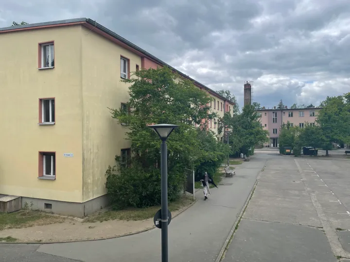 A plain post-war building block housing the Marienfelde refugee centre museum.